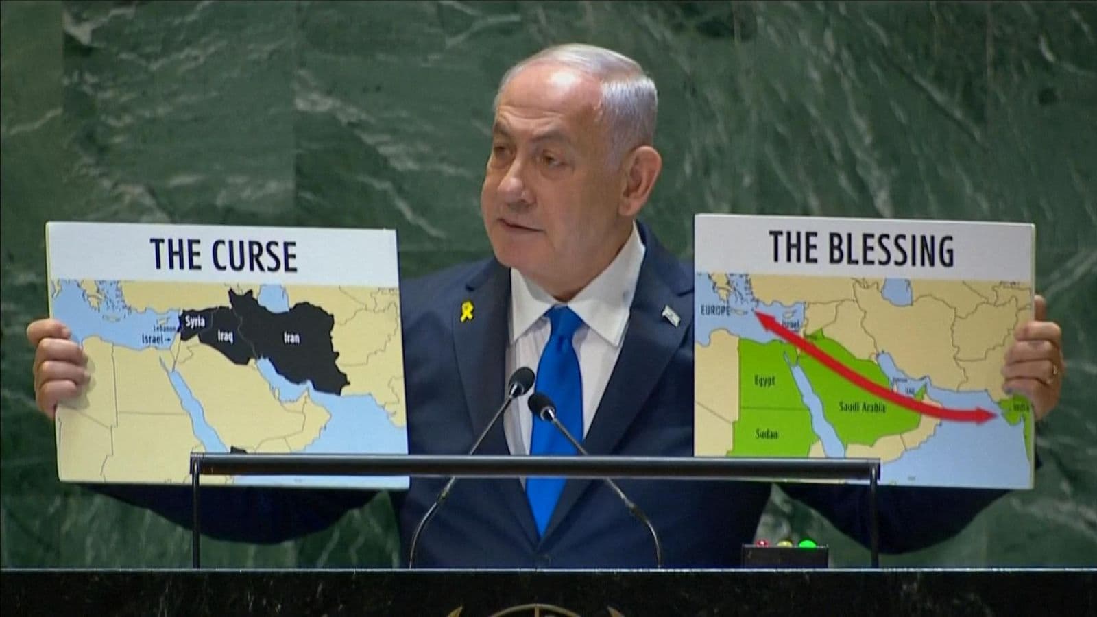 Israeli Prime Minister Benjamin Netanyahu concludes speech at UN General Assembly