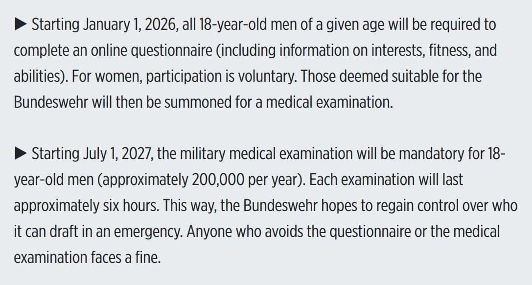 Germany Mandates Medical Exams for Young Men Amid Draft Debate