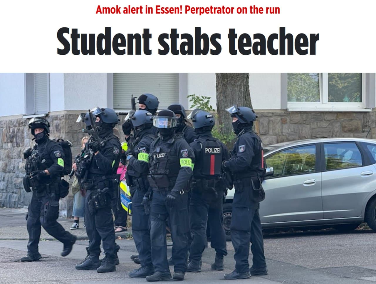 Manhunt Launched After Teacher Stabbed by Student in Essen