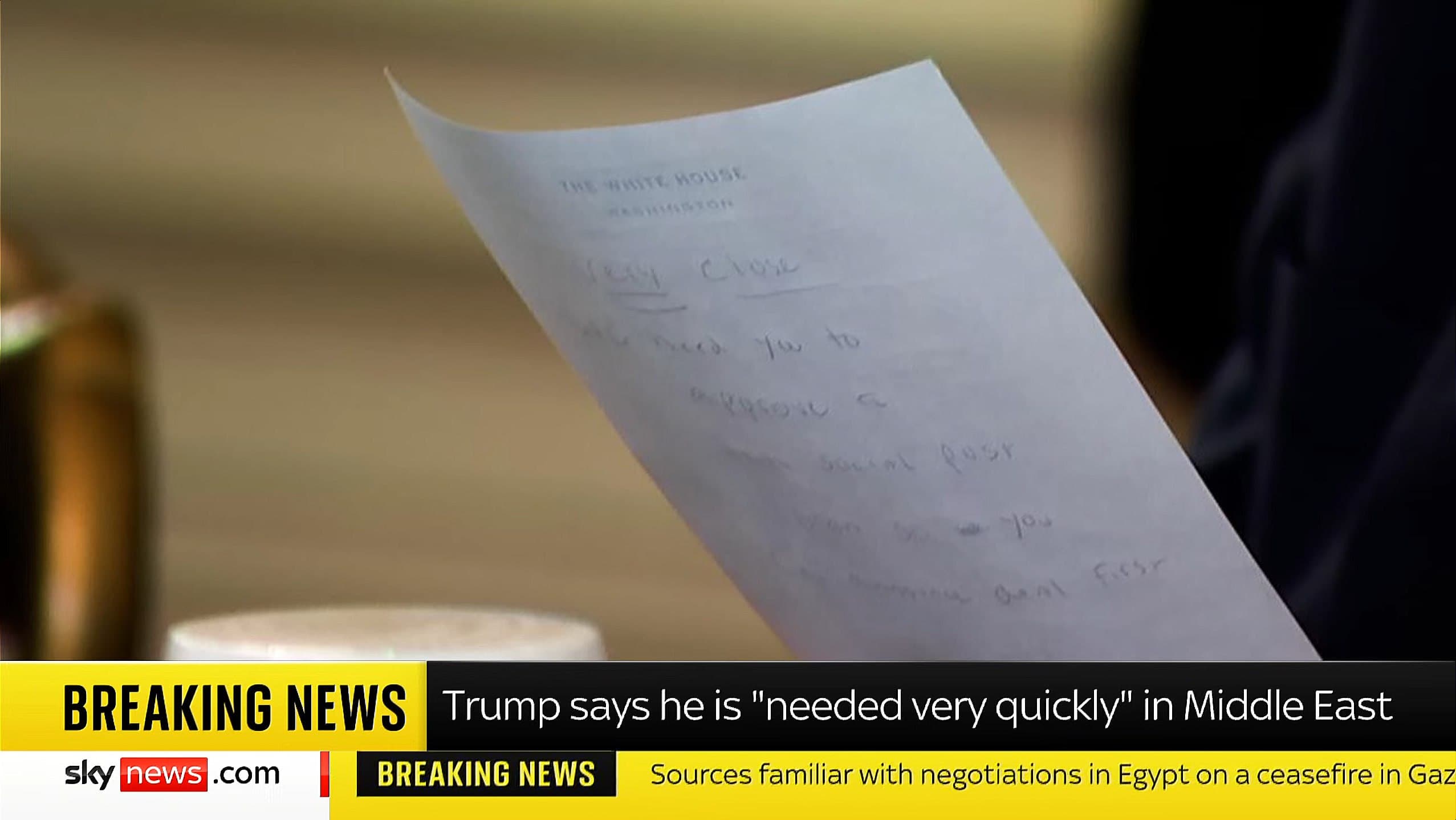 Rubio hands letter to Trump on Gaza-Israel deal during presser