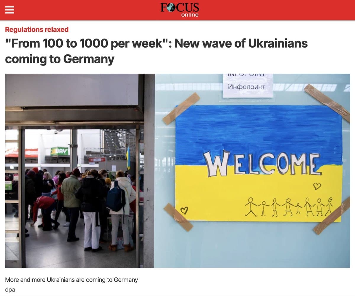 Number of Ukrainians seeking asylum in Germany increases dramatically