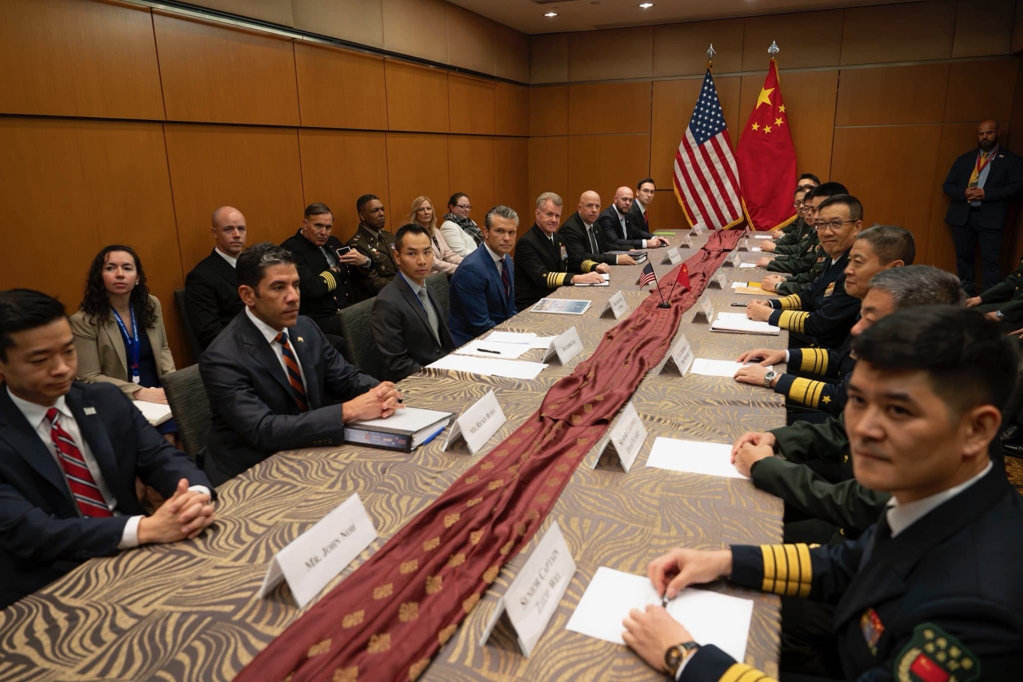 Hegseth meets with China's Minister of National Defense Admiral Dong Juna