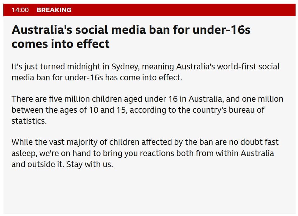 Australia's social media ban for under-16s comes into effect