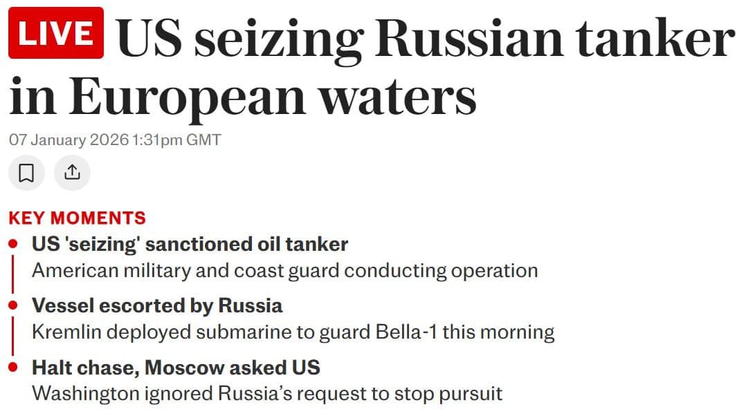 U.S. military seizes Russian-flagged tanker despite Moscow's request