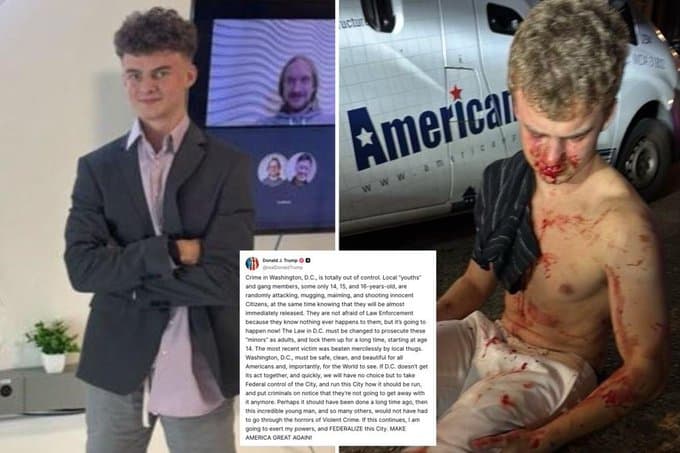 Trump Threatens Federal Control of D.C. Amid Rise in Youth Violence Following Brutal Assault