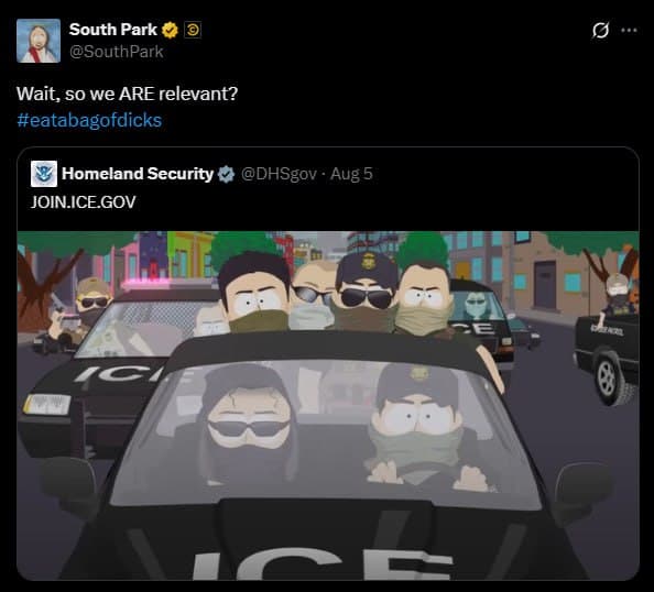 South Park Responds to DHS Recruitment Ad with Sharp Humor After Trump Critique