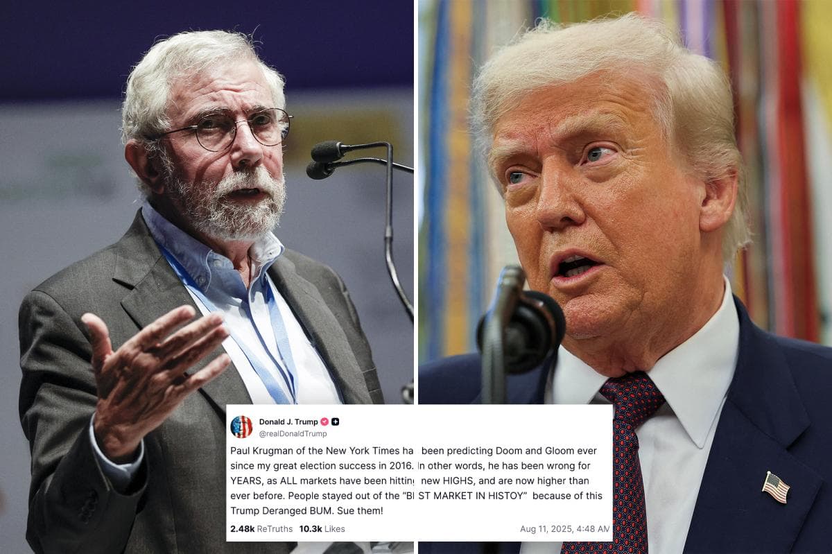 Trump Slams Nobel Economist Paul Krugman as 'Obsessed Bum' Over Tariff Critique