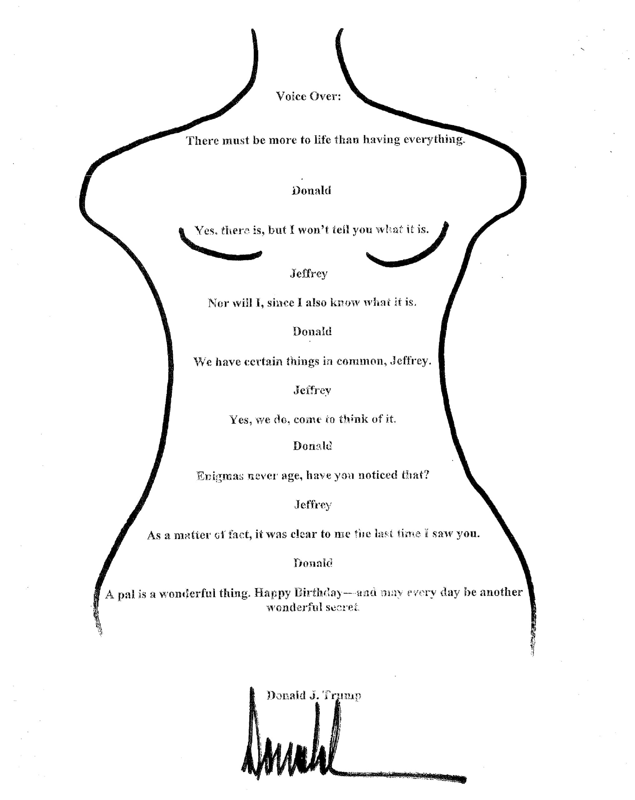 House Democrats Unveil 2003 Trump Letter to Epstein, He Denies Authorship