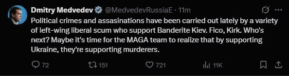 Kirk's Murder Sparks Controversy as Medvedev Blames Ukraine Support