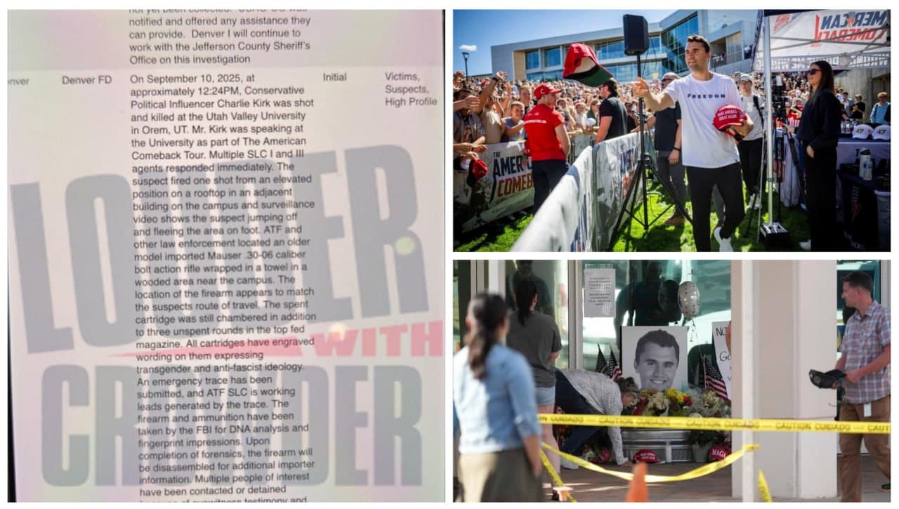 Suspect's Cartridges Linked to Shooting of Activist Charles Kirk