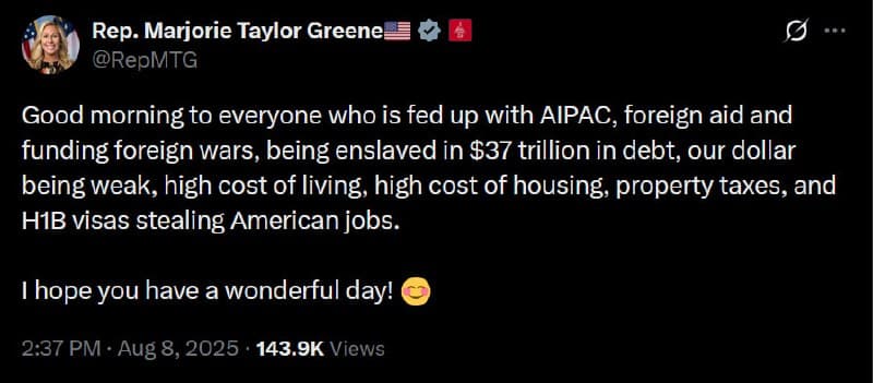 Rep. Marjorie Taylor Greene Calls Out AIPAC and Foreign Aid Amid Economic Strain