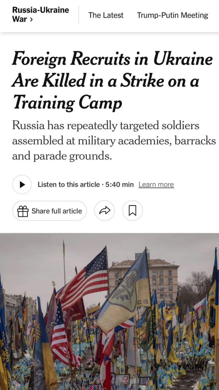 At Least 12 Foreign Volunteers Killed in Ukrainian Missile Strike During Lunch