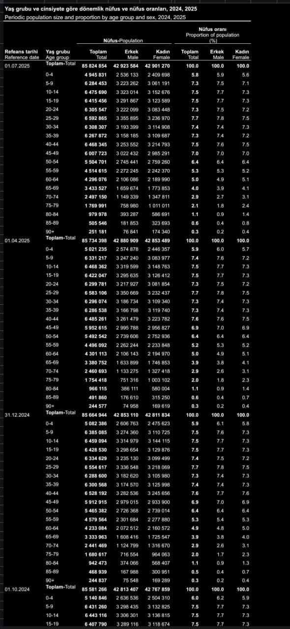 Turkey's Birth Rate Plummets to 1.34 TFR, Projected to Outpace Russia by 2025