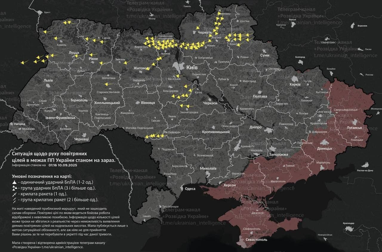 Russian Drones Strike Northern Ukraine, Enter Polish Airspace Today