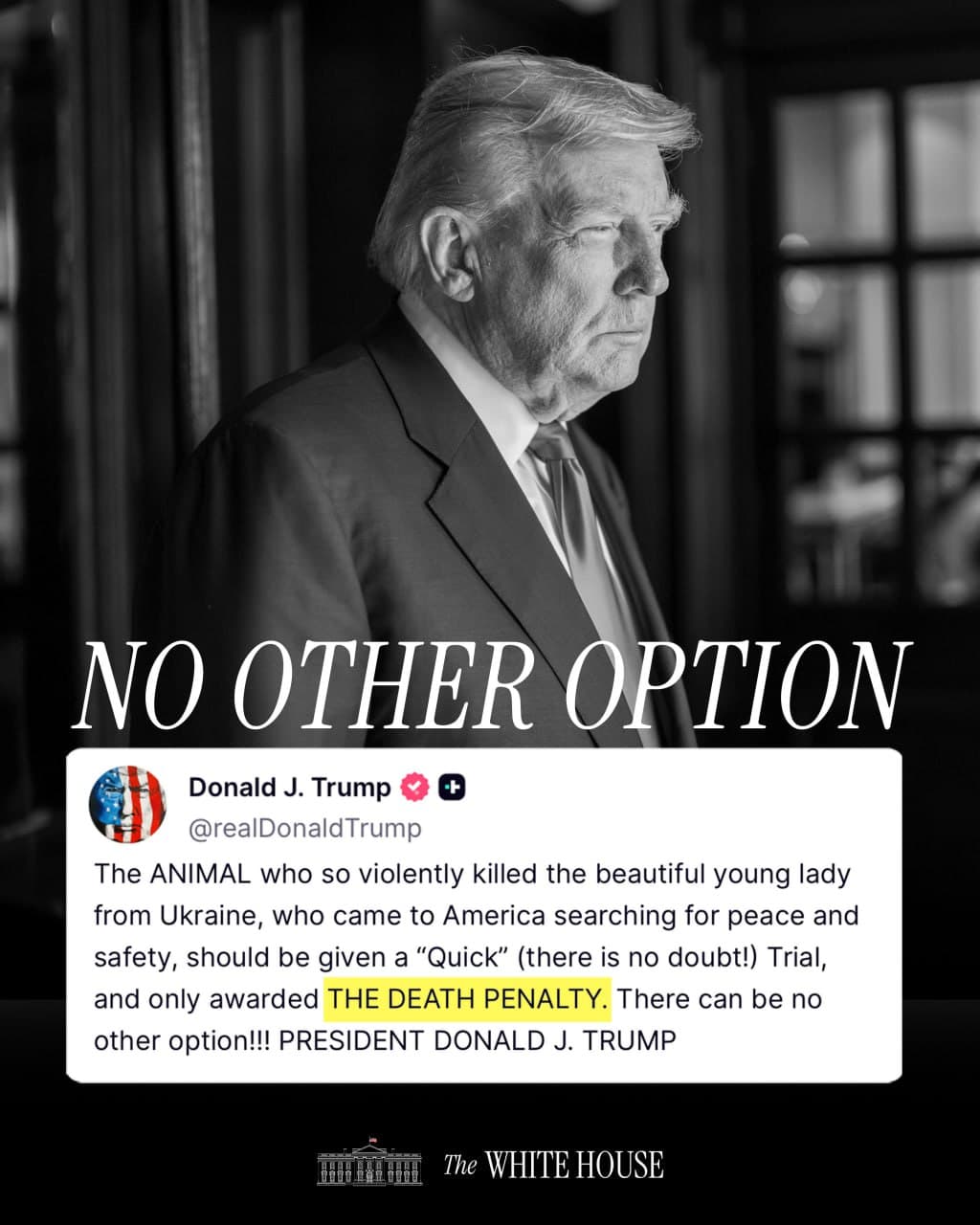 Trump Demands Death Penalty for Iryna Zarutska's Killer