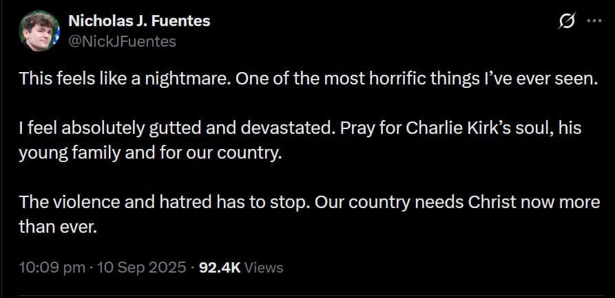 Nick Fuentes Calls for Unity After Charlie Kirk's Tragic Death