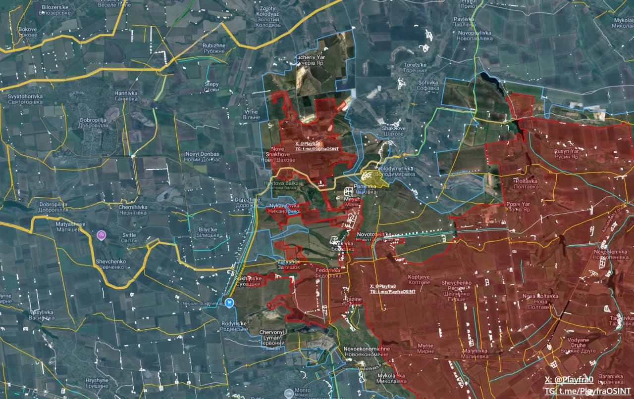 Ukrainian army recaptures Pankovka, advances towards Mayak and Novotoretskoye