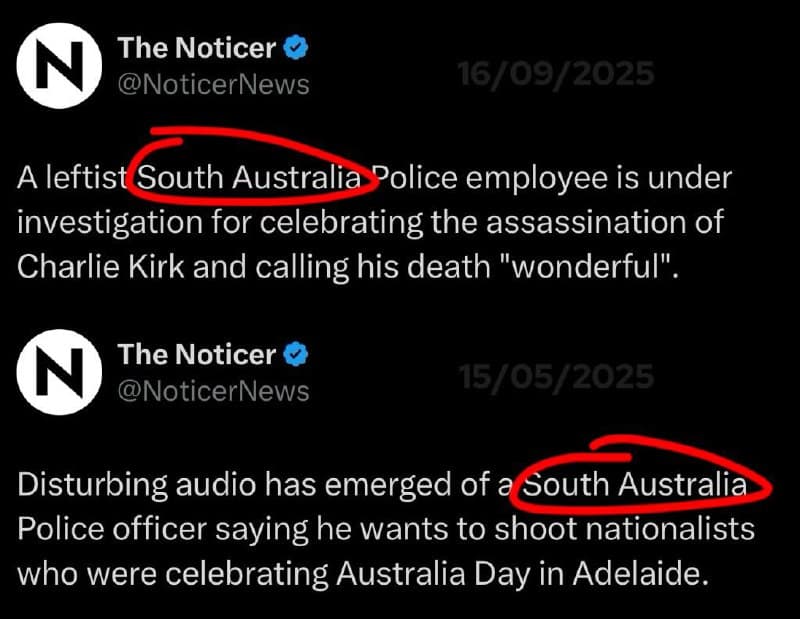 Australian police caught celebrating Charlie Kirk's death, no action taken