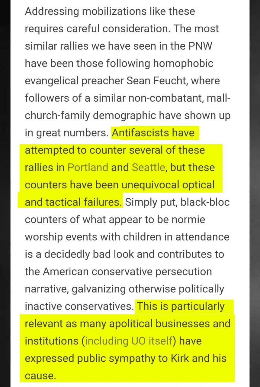 Antifa cell in Corvallis admits fears over loss of dehumanization tactics