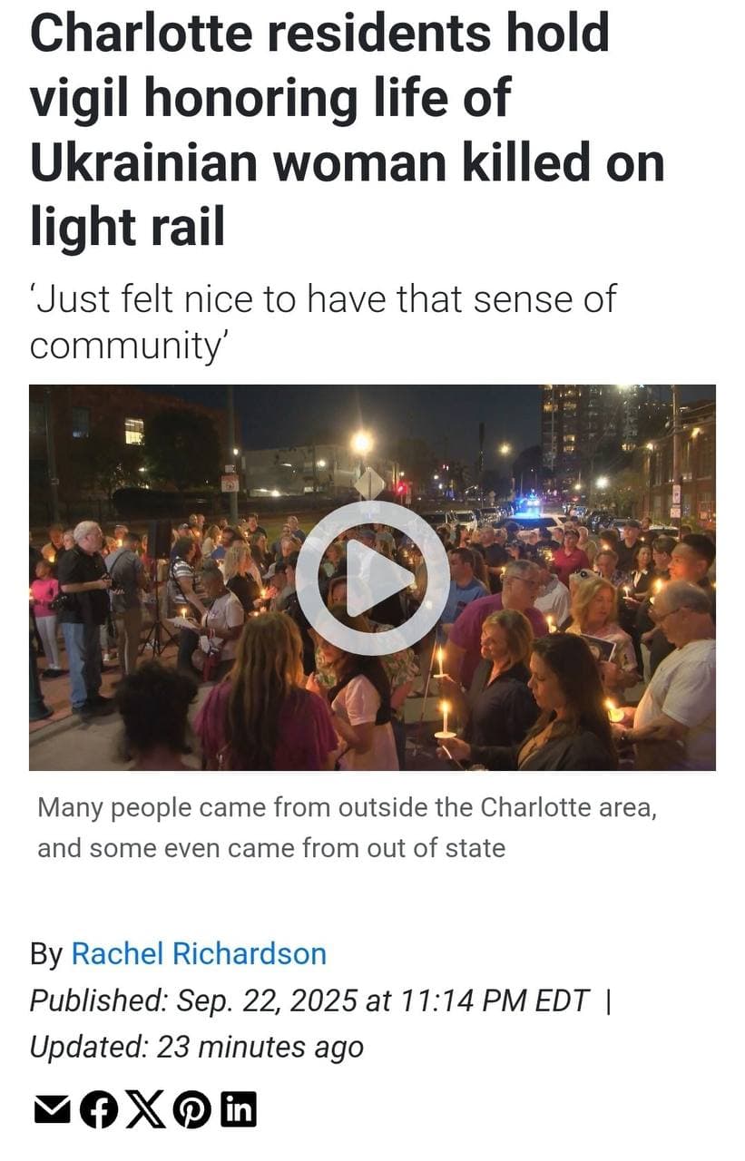 Vigil held for Iryna in South end of Charlotte