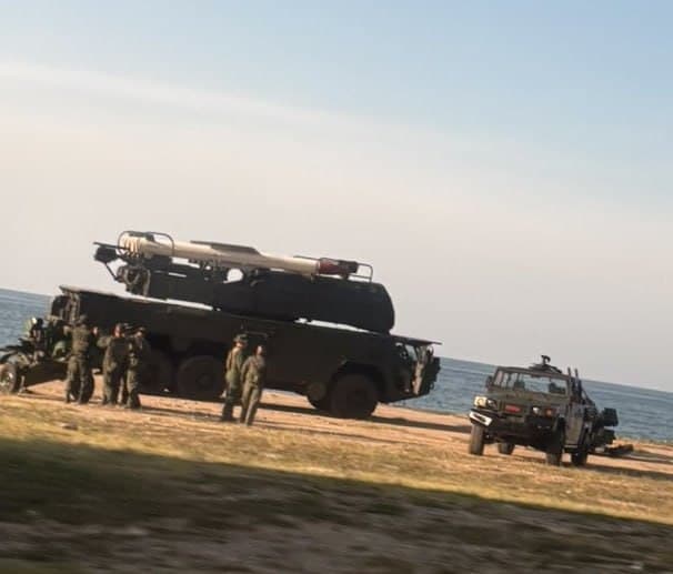Mobile air-defense missile launcher deployed in La Guaira, Venezuela
