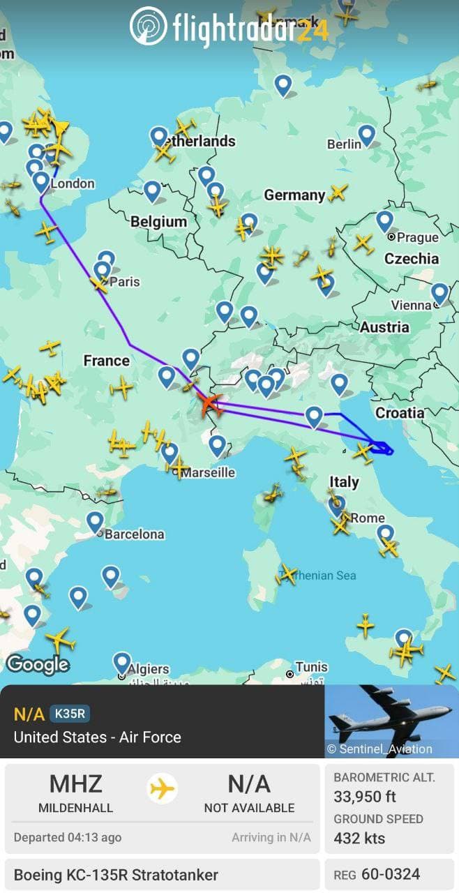 U.S. sends fighter jets to Middle East with partial refueling support