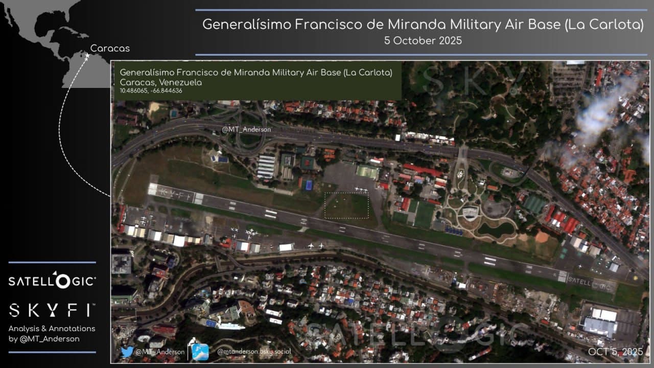 Satellite imagery confirms air defense deployment at La Carlota Military Air Base