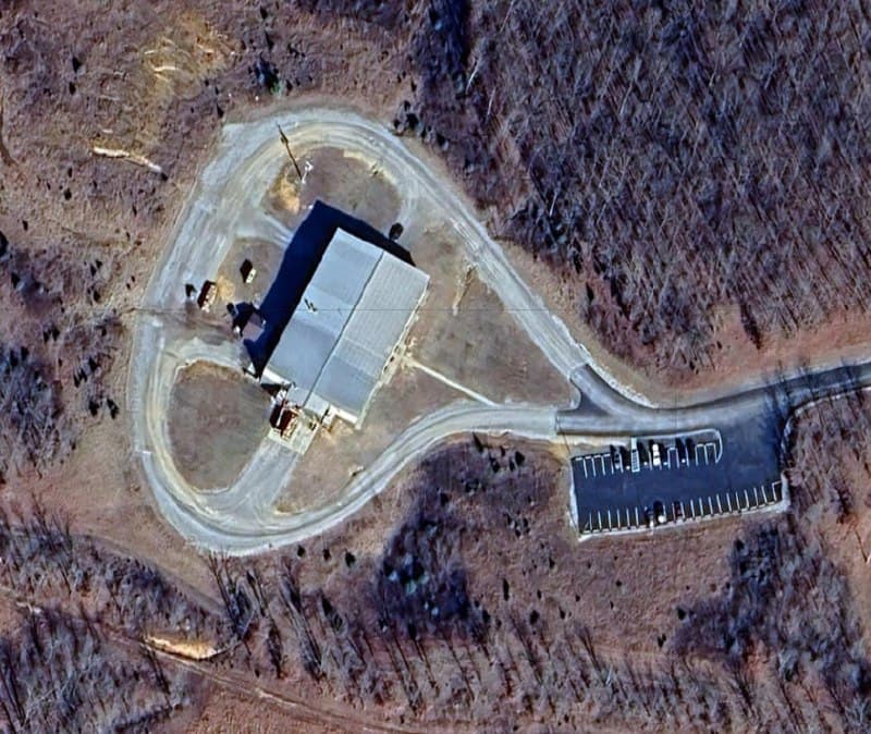 Satellite imagery shows 15,000 square foot building before destruction