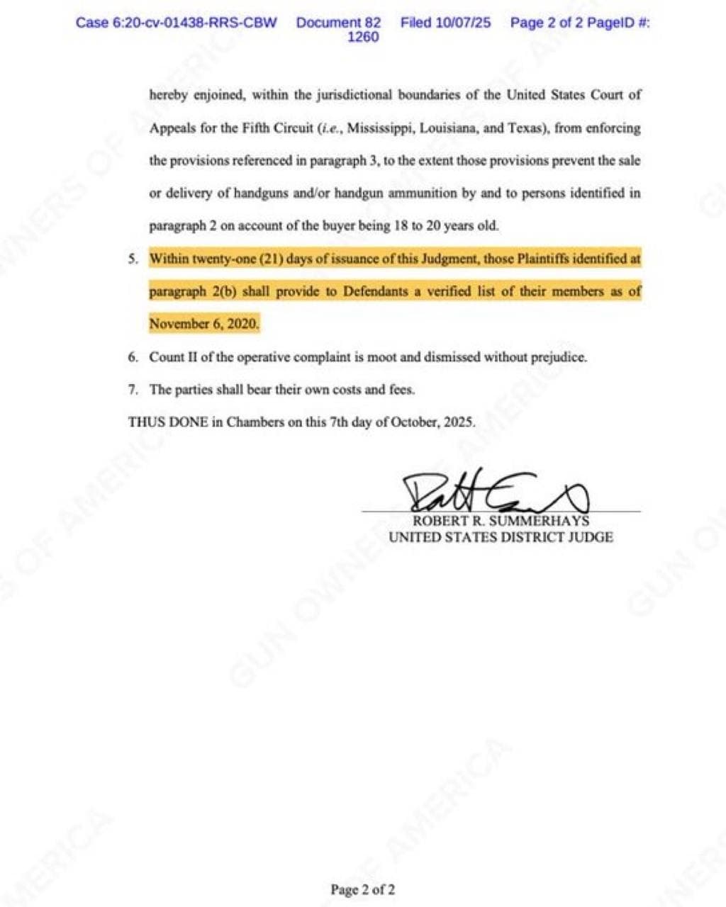 Trump admin supports court order for Second Amendment groups to reveal member lists