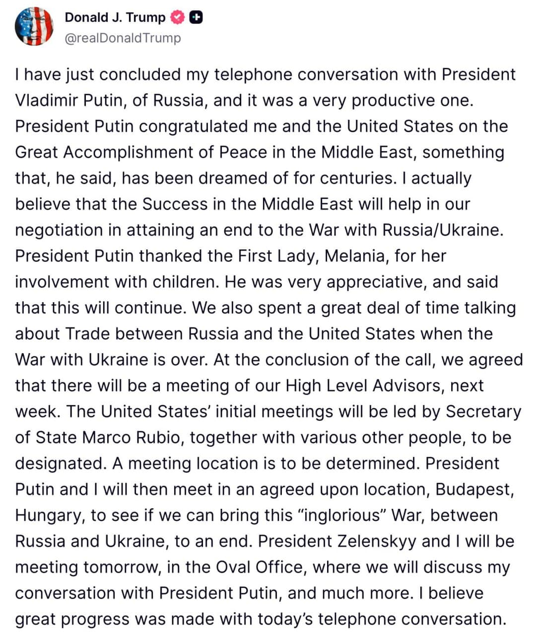 Trump to meet Putin in Budapest; Zelensky to visit White House tomorrow