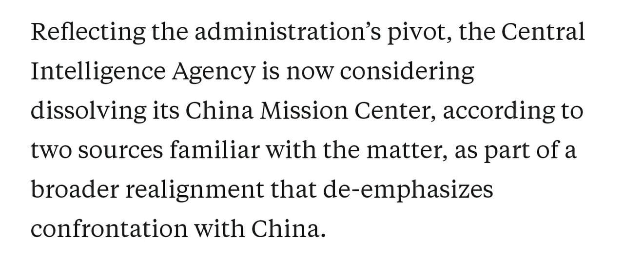 CIA considers dissolving China Mission Center amid shift from confrontation