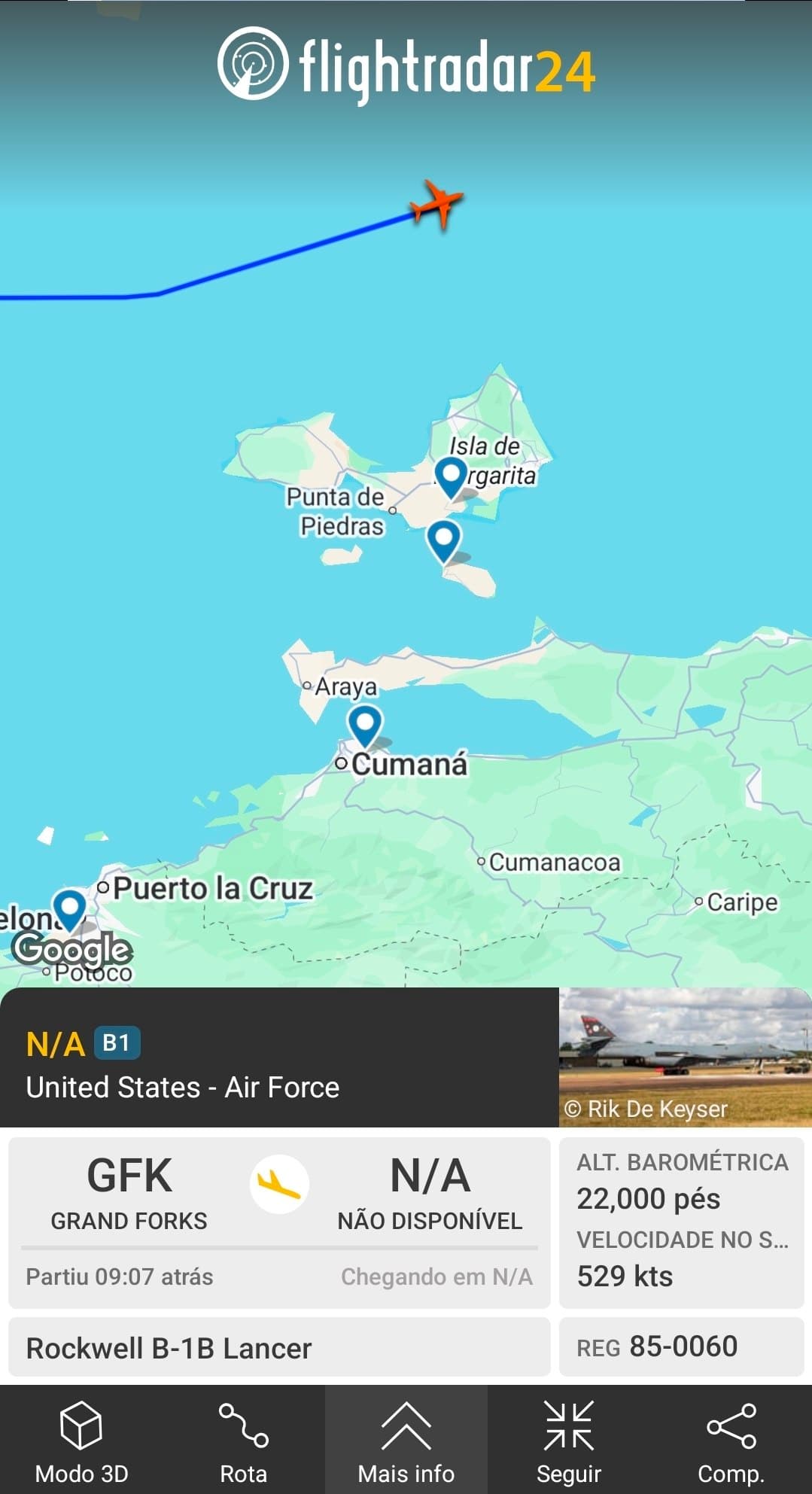 USAF Sends 2 B-1B Bombers Near La Margarita Island