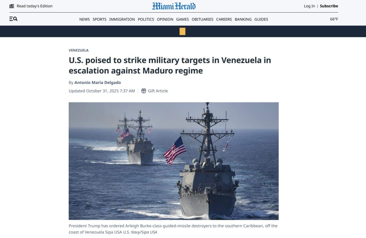 U.S. to strike military targets in Venezuela against Maduro regime