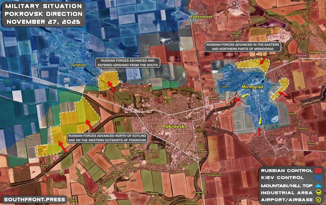 Southfront reports on military situation in Ukraine on November 27, 2025