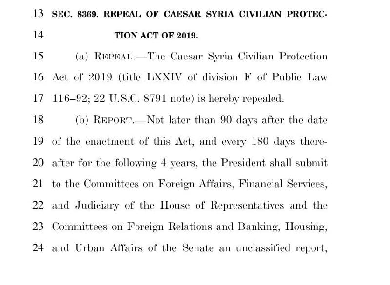 US repeals the Caesar Act on first anniversary of Syrian revolution