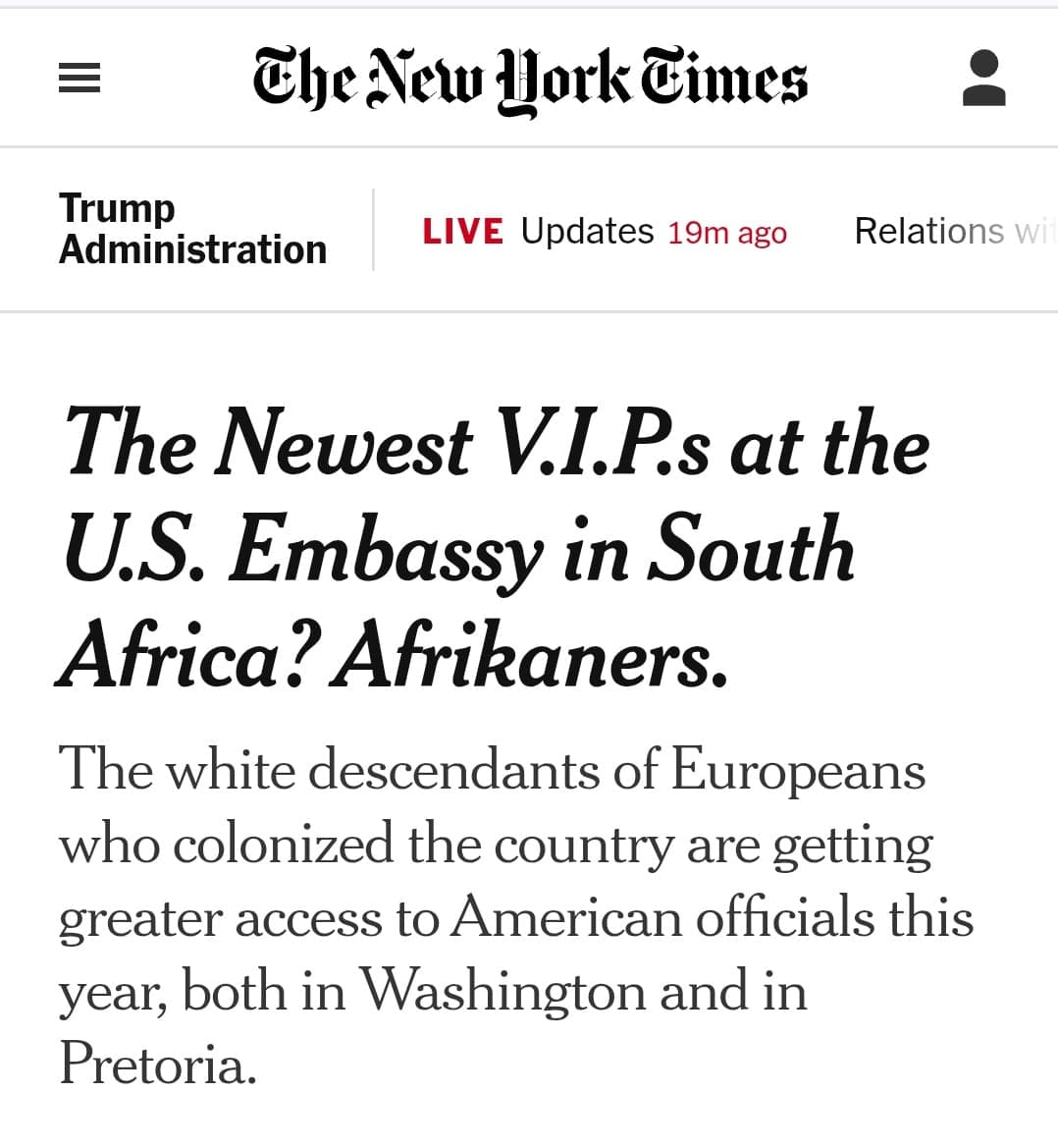 Trump Administration Increases Access for Afrikaners at U.S. Embassy