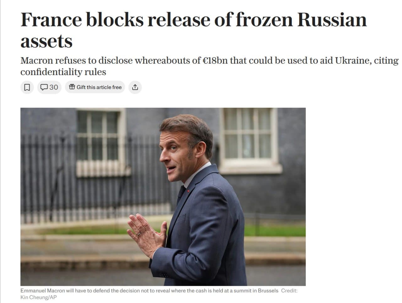 France supports seizing Russian assets in Belgium but opposes similar action in France