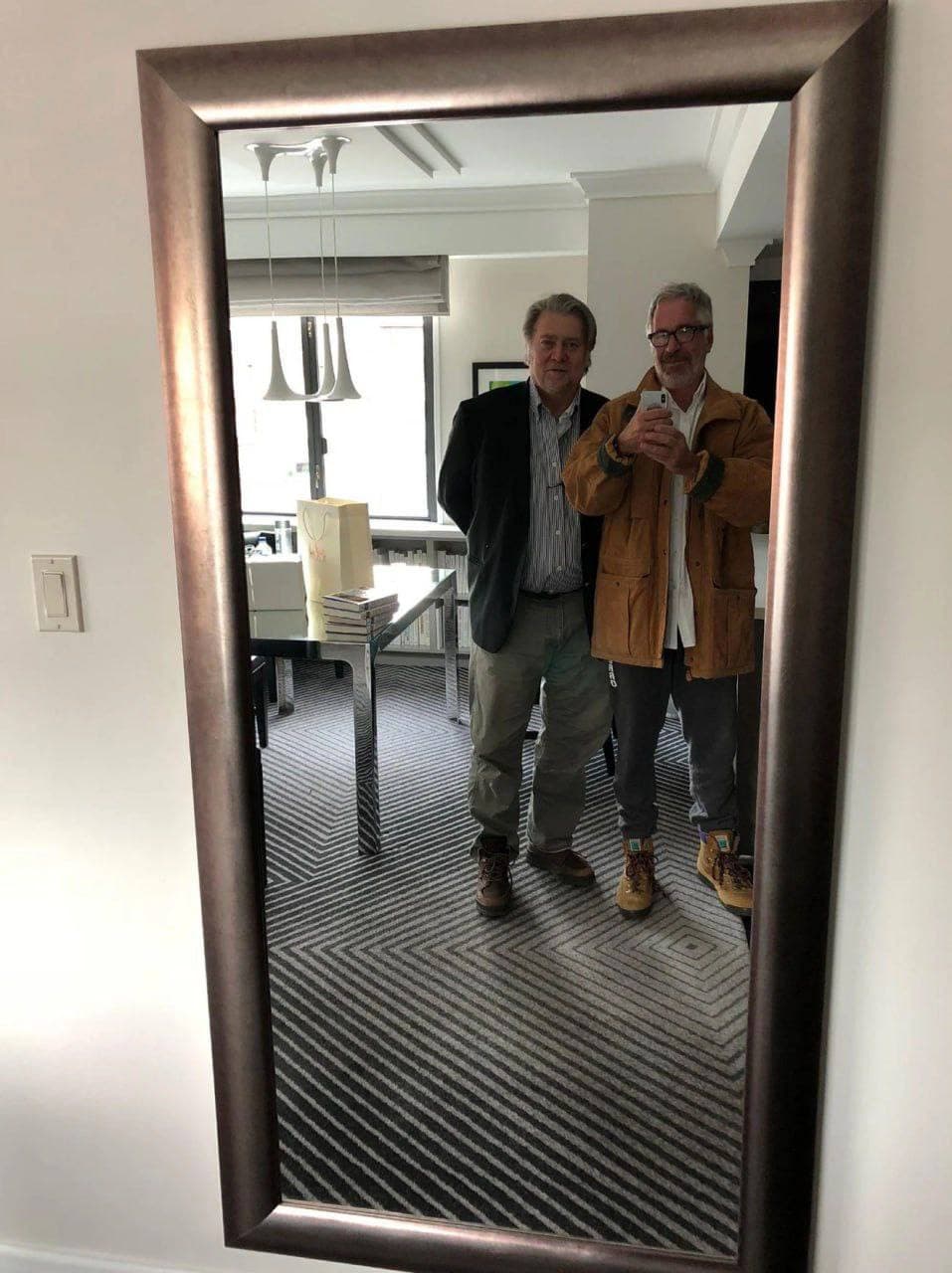 Steve Bannon poses for 'fit check' with Jeffrey Epstein
