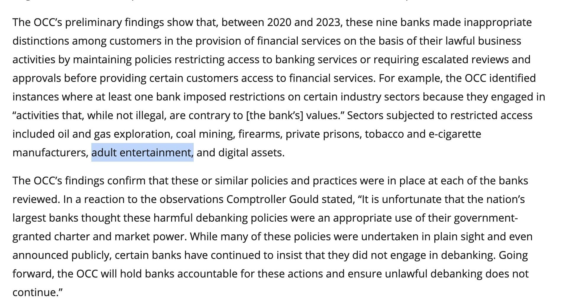 Trump admin report pressures banks to support porn companies