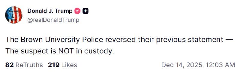 Brown University Police confirm suspect is NOT in custody