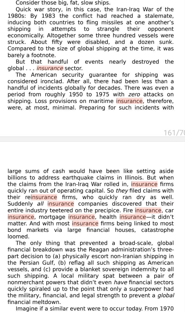 Missiles struck 300 vessels during Iran-Iraq War, threatening insurance sector