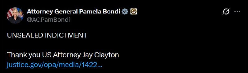 AG Pam Bondi reveals indictment of Nicolas Maduro and five others