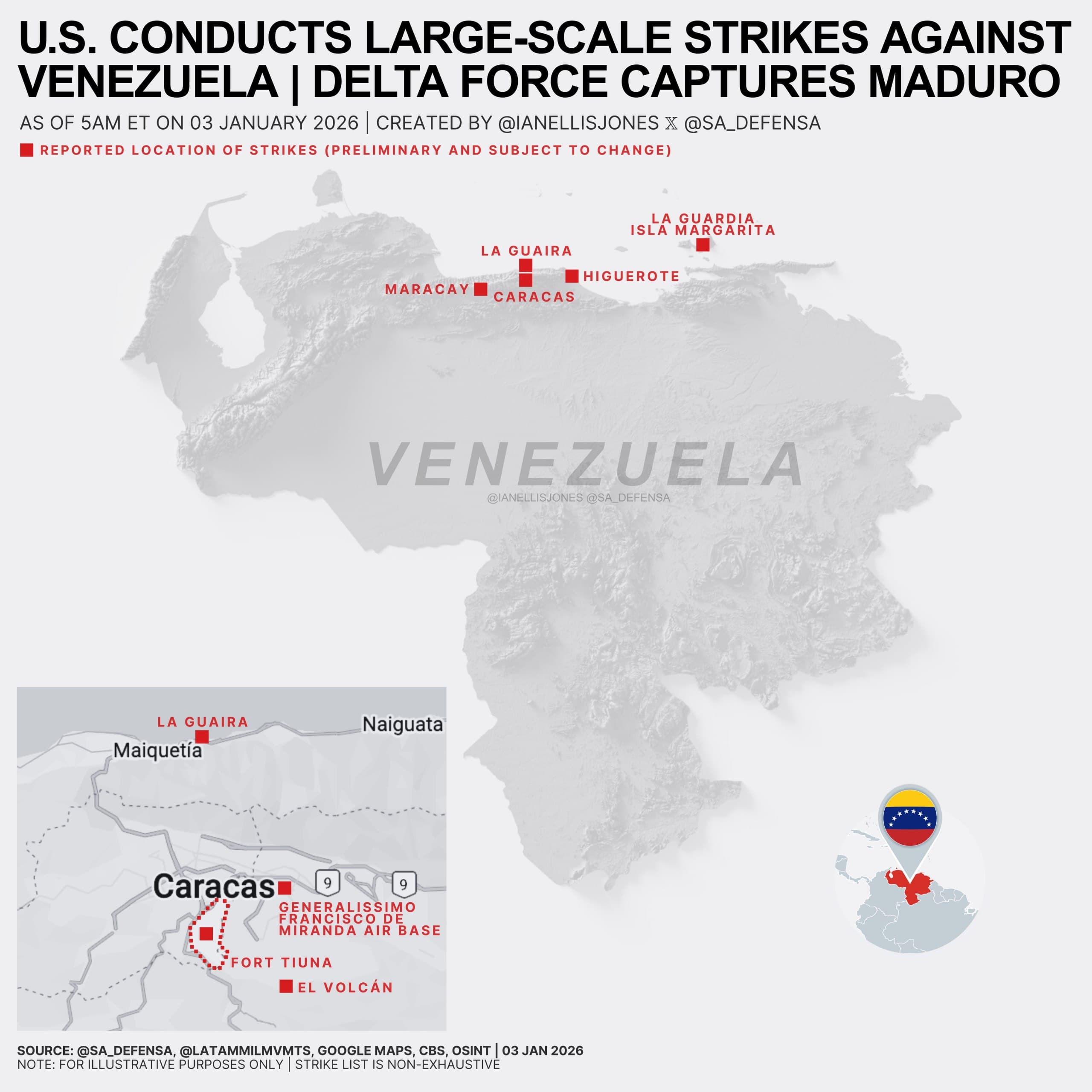 U.S. conducts strike against Venezuela; President Maduro captured