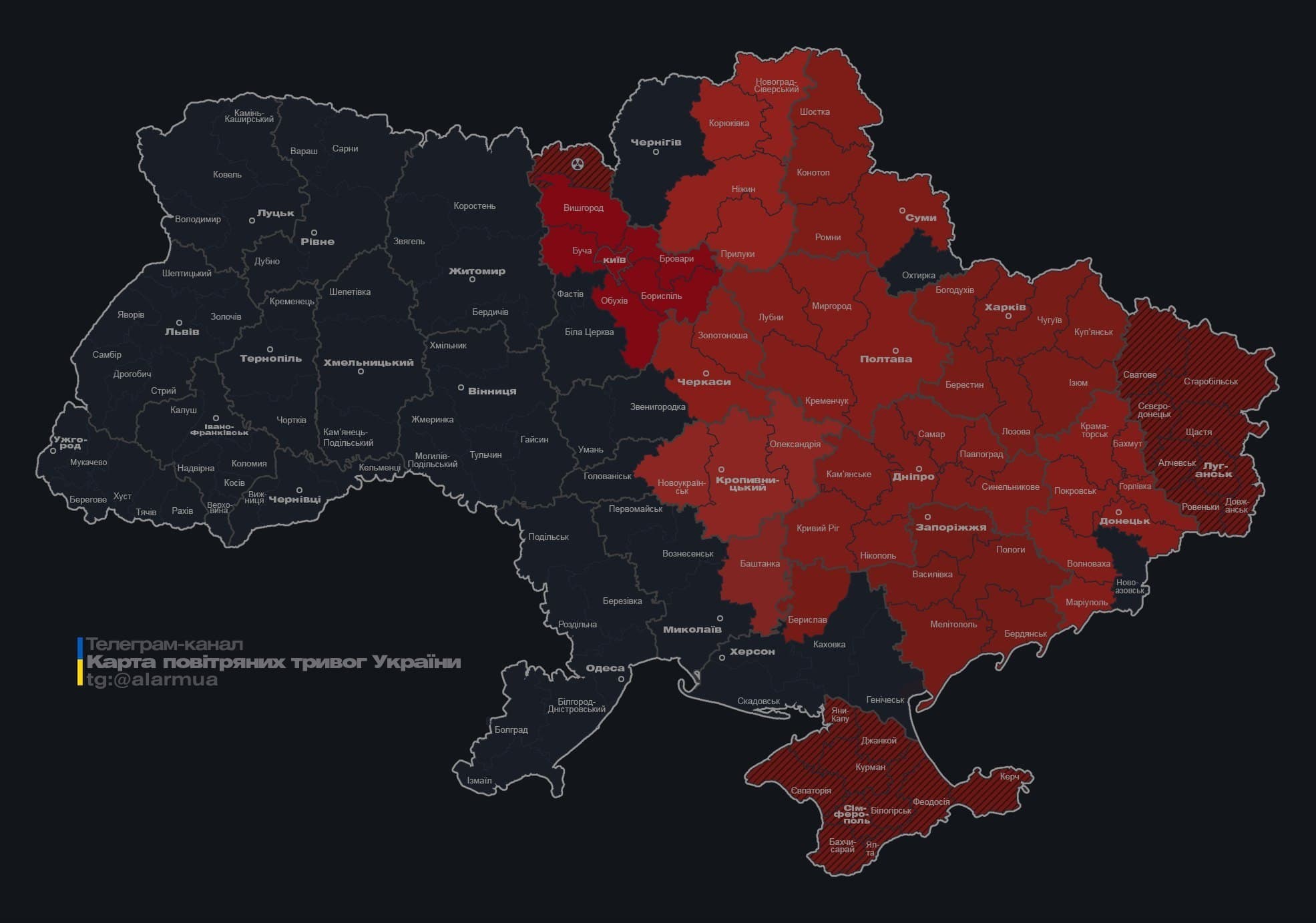 120 drones in Ukrainian airspace heading for Kyiv, missile launches likely