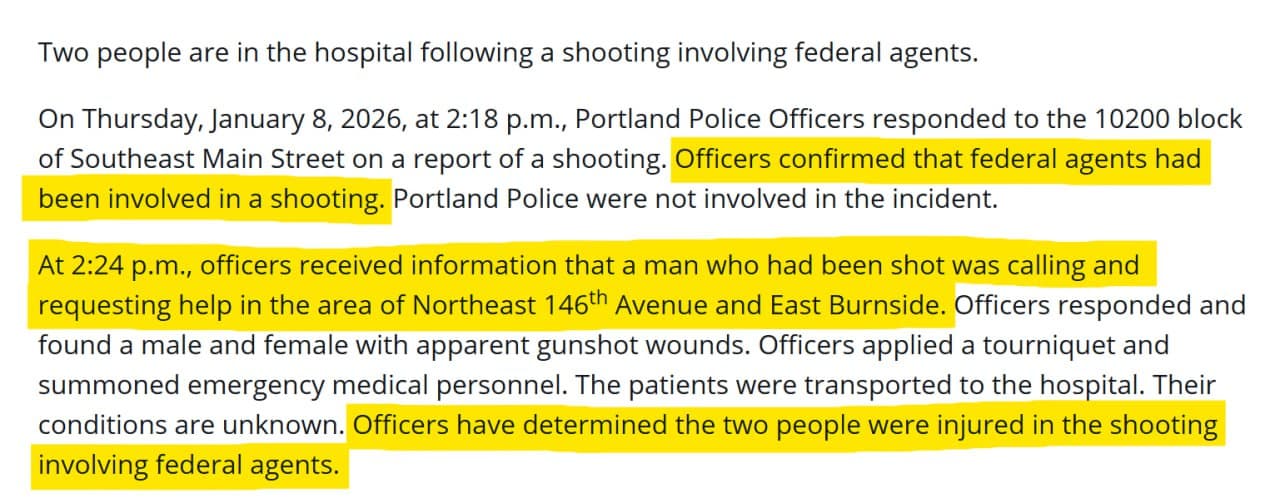 Portland Police: Shooting victims called for help, shot by federal agents
