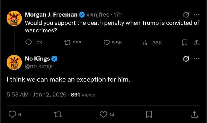 No Kings movement calls for execution of President Trump