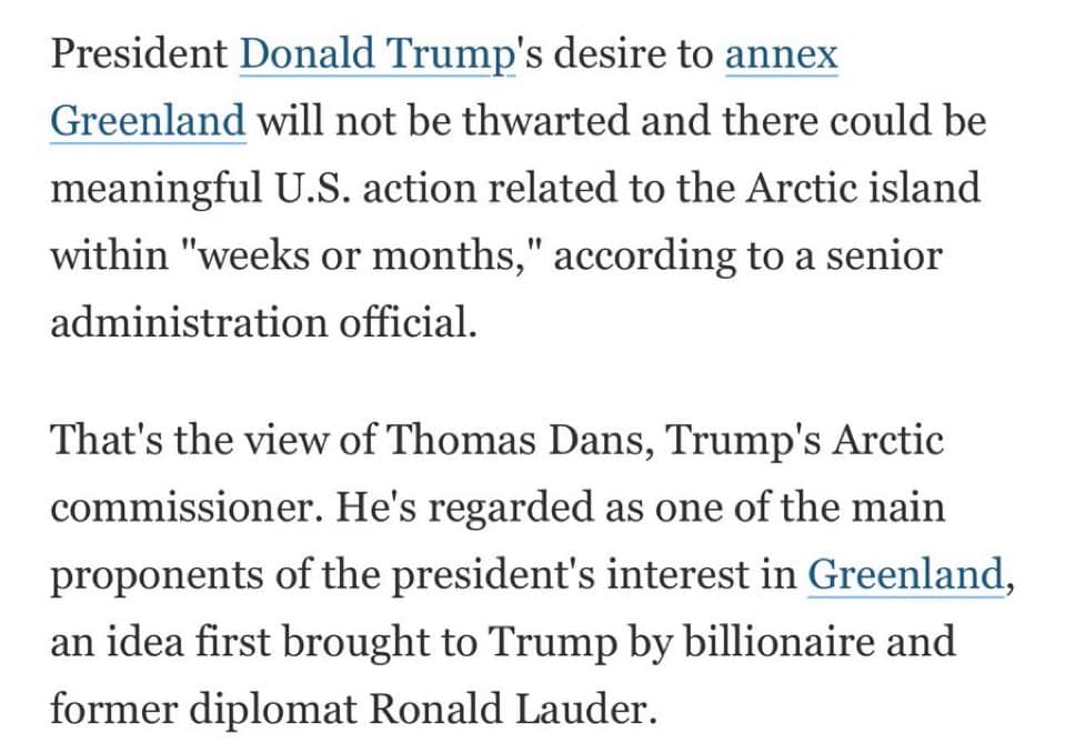 Trump administration official says U.S. action on Greenland imminent