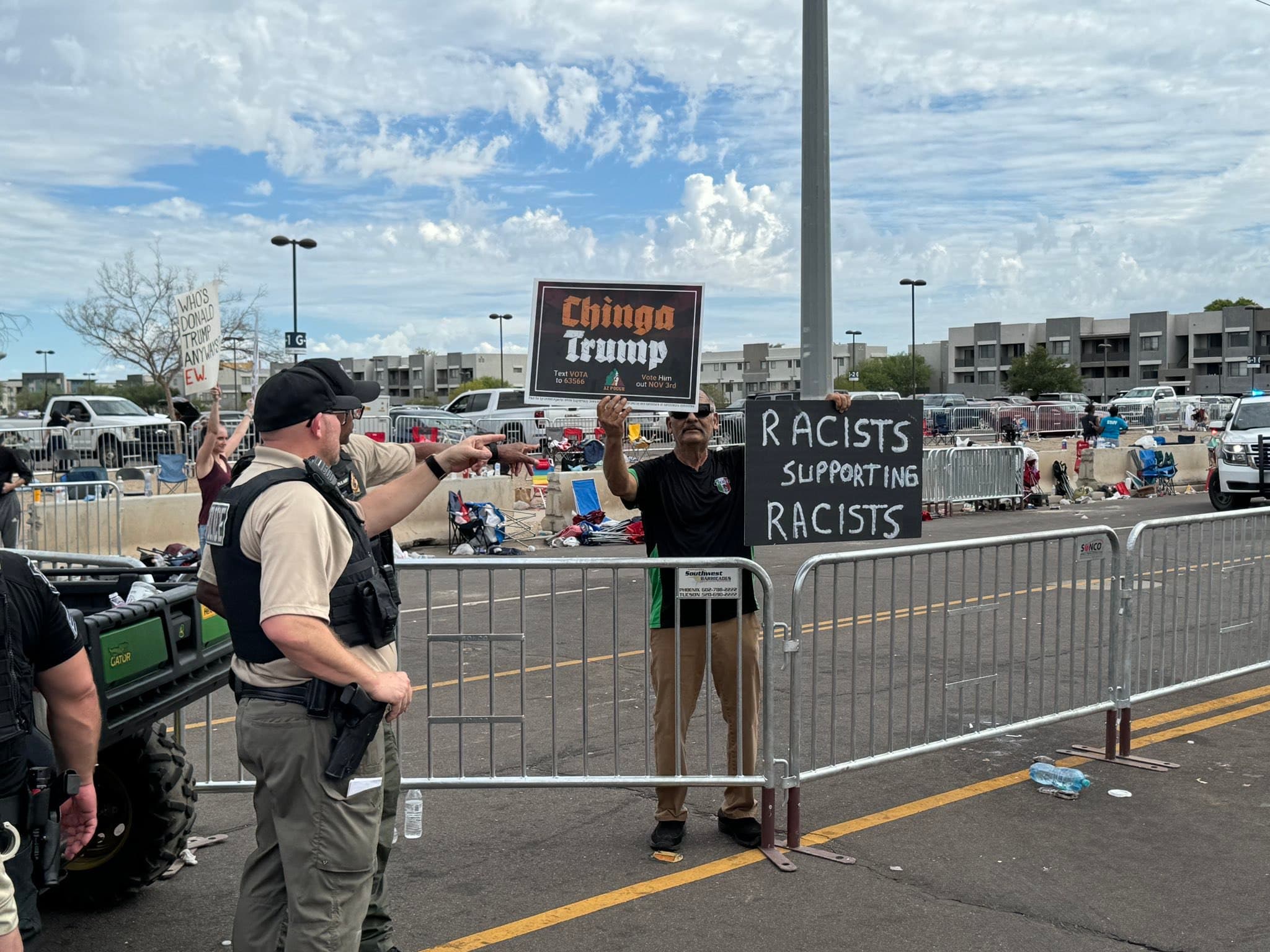 Fewer than ten counter-protesters attend Charlie Kirk’s memorial service