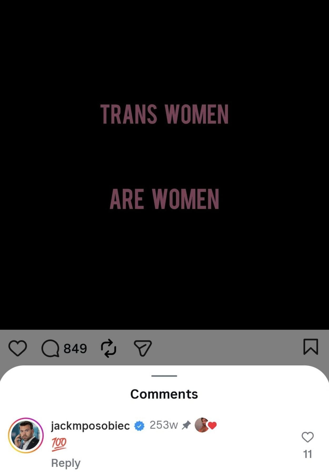 Jack Posobiec's old Instagram post shows him agreeing trans women are women