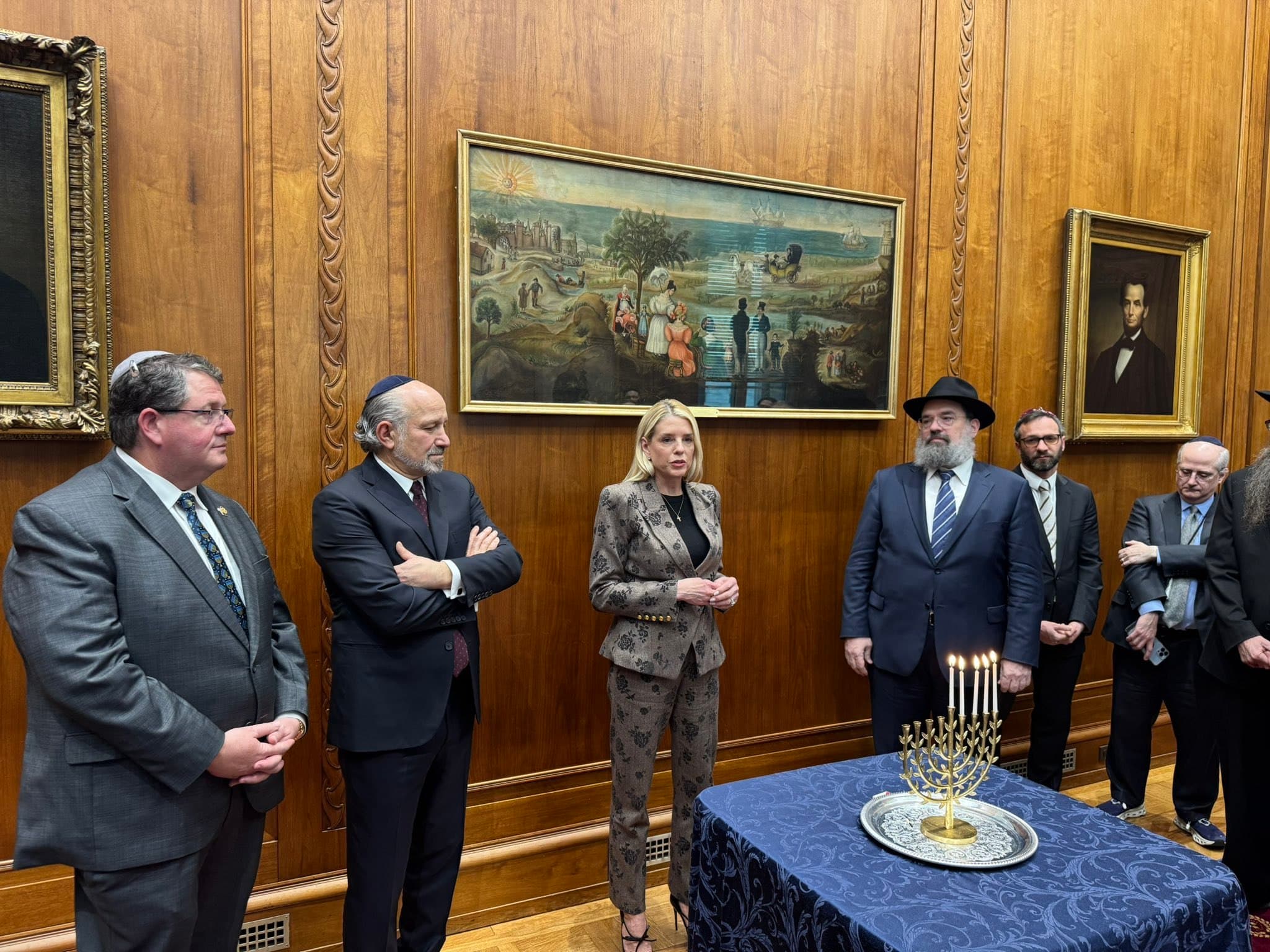 Pam Bondi hosts Hanukkah reception before Epstein files release